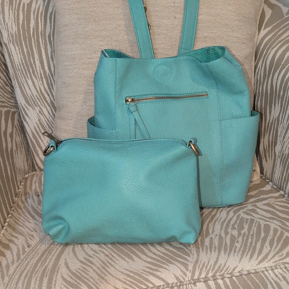 Joy Brand Aqua Crossbody Bag Set NWT 2 Pieces And A Shared Strap